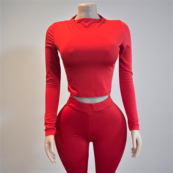 2 Piece Top and Long Pant Red Set - Picture 9 of 9